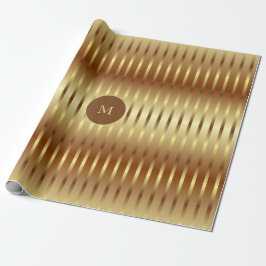 Niedliche Gold-Hintergrund und Goldstreifen Weihna Geschenkpapier