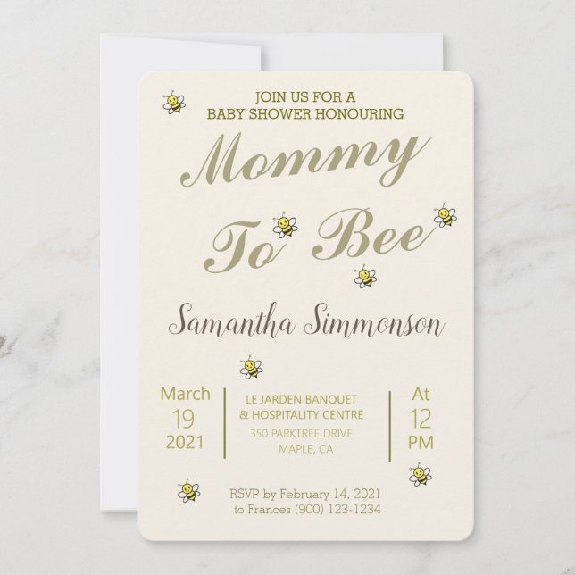 Niedliche Gold-Mama für Babydusche Einladung (Vorderseite)