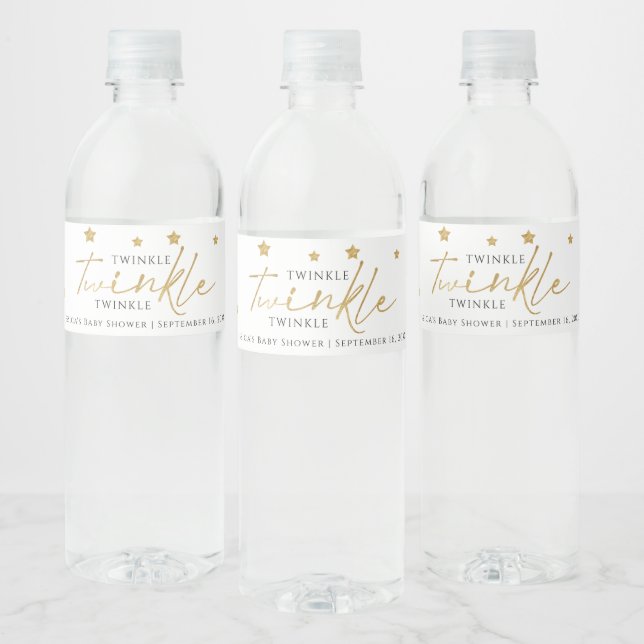 Niedliche Gold Stars Twinkle Twinkle Baby Dusche G (Flaschen)