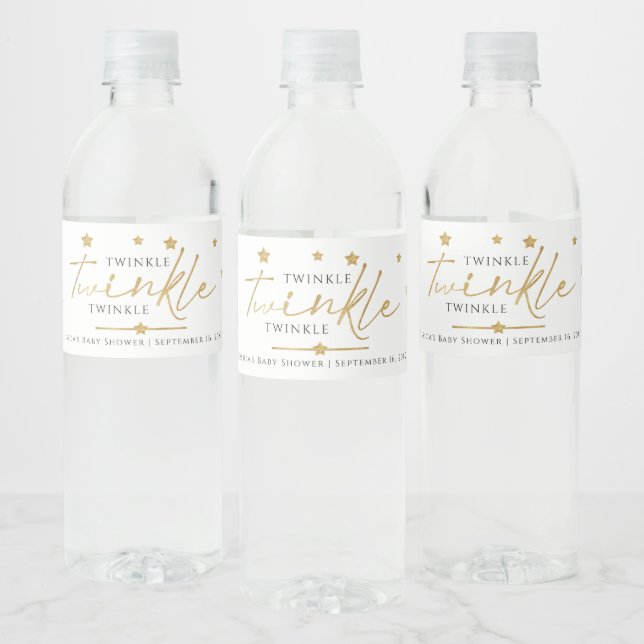 Niedliche Gold Stars Twinkle Twinkle Baby Dusche G (Flaschen)