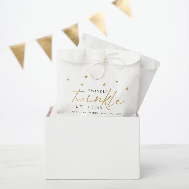 Niedliche Gold Stars Twinkle Twinkle Baby Dusche G Geschenktütchen (Party)