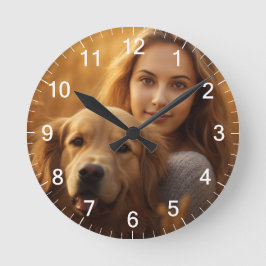 Niedliche Golden Retriever Beste Hunde-Mama je Runde Wanduhr