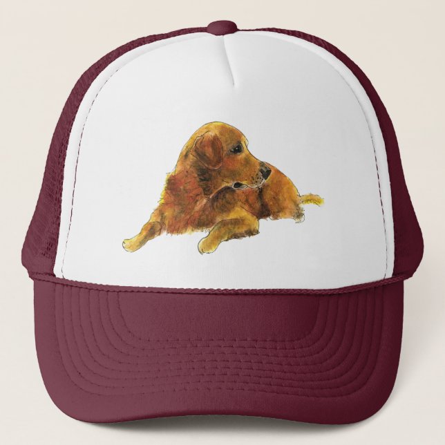 Niedliche Golden Retriever Dose Illustration Truckerkappe (Vorderseite)