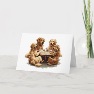 Niedliche Golden Retriever Hunde Spielkarten Karte