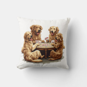 Niedliche Golden Retriever Hunde Spielkarten Kissen