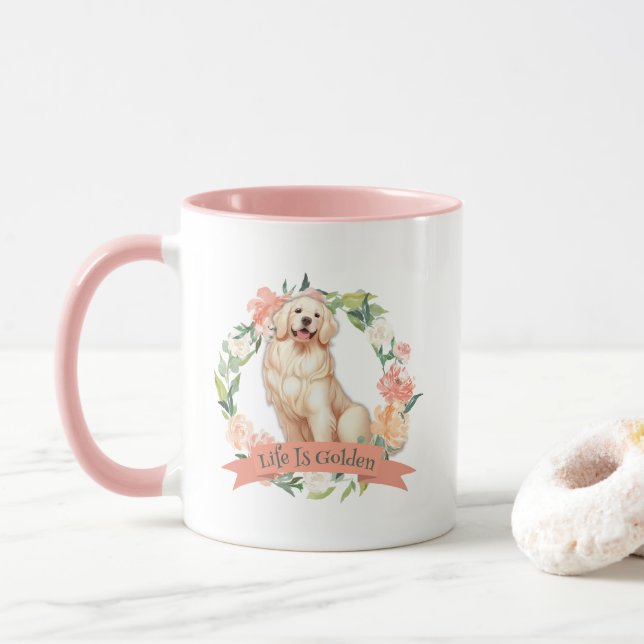 Niedliche Golden Retriever Tasse (Mit Donut)