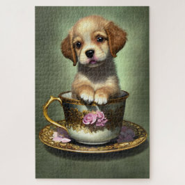 Niedliche Golden Retriever Welpe im Teacup