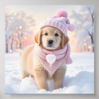 Niedliche Golden Retriever Welpe Poster