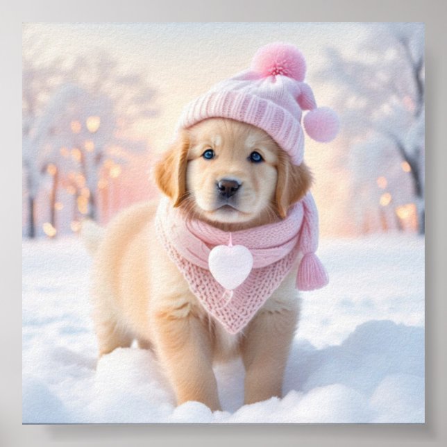 Niedliche Golden Retriever Welpe Poster (Vorne)