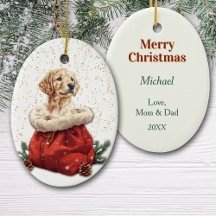 Niedliche Golden Retriever Welpe Weihnachtsgeschen