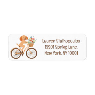 Niedliche Goldendoodle Dog Biking Spring Blumen