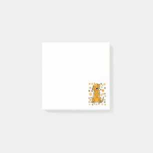 Niedliche goldener Retriever-und Post-it Klebezettel