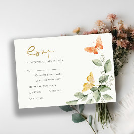 Niedliche Goldgärtnerblätter Hochzeiten RSVP Karte