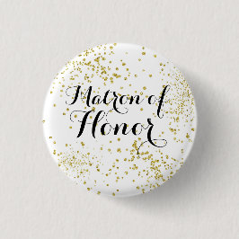 Niedliche GoldGlitzer-Matrone des Ehrenknopfes Button