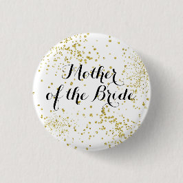 Niedliche GoldGlitzer-Mutter des Braut-Knopfes Button