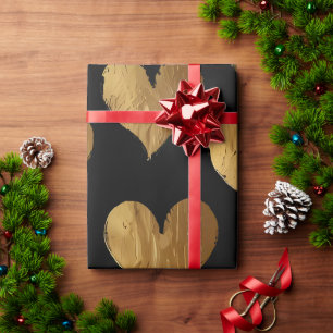 Niedliche Goldherzen Geschenkpapier