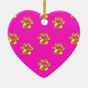 Niedliche Goldpfoten Keramik Ornament