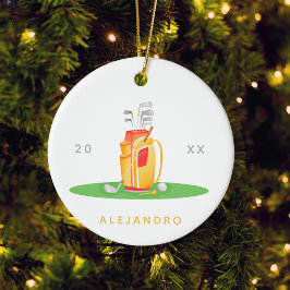 Niedliche Golf Ball Equipment Illustration Golfers Keramik Ornament