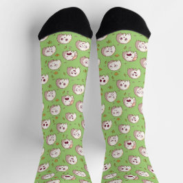 Niedliche Golfbälle Muster mit sonnigen Gesichtern Socken