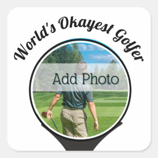 Niedliche Golfspieler Foto Weltklasse Der beste Go Quadratischer Aufkleber