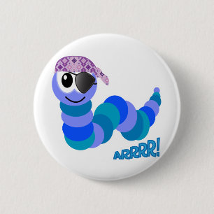 Niedliche Goofkins-Pirate-Raupe Button