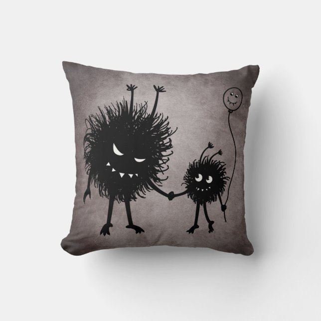 Niedliche Goth Family Mutter und Kind Kissen (Vorderseite)