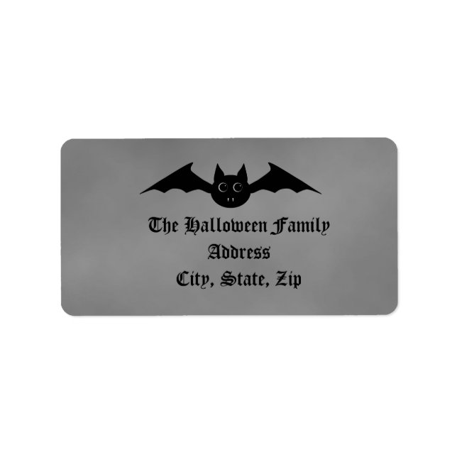 Niedliche Gotische Halloween-Vampirfledermaus mit  Adressaufkleber (Vorne)