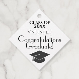 Niedliche Graduation Cap Klasse Glückwünsche Geschenkanhänger