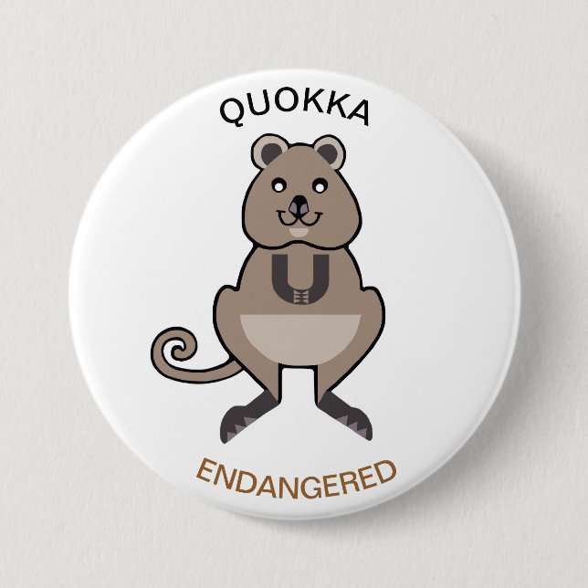 Niedliche Grafik - QUOKKA - Marsupial - Natur Button (Vorderseite)