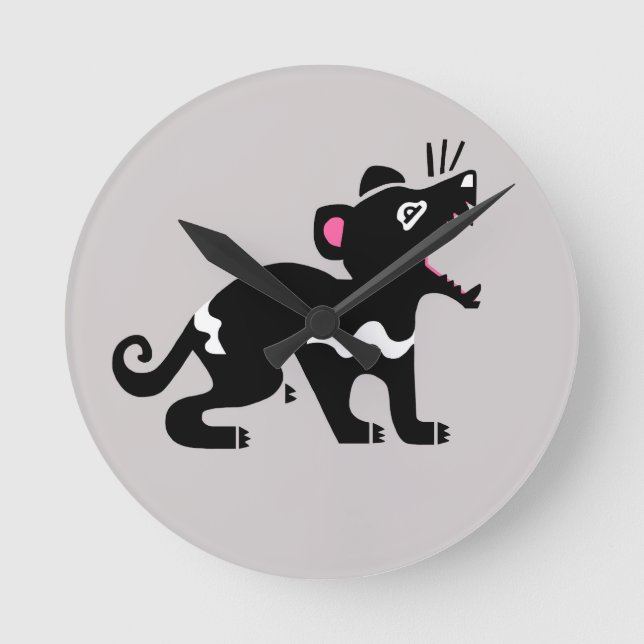 Niedliche Grafik - Tasmanischer Teufel - Wildlife  Runde Wanduhr (Vorderseite)