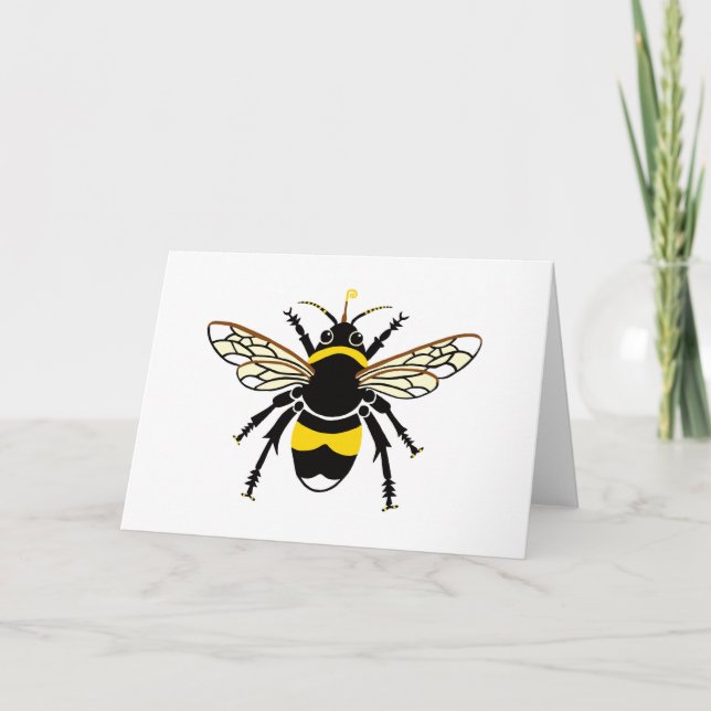 Niedliche grafische BIE - Wildtiere - Natur Karte (Vorderseite)