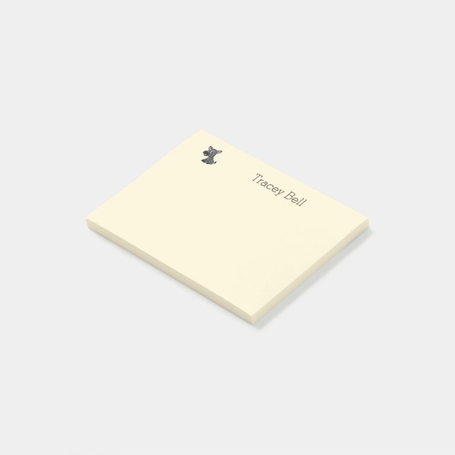 Niedliche Graucreme Post-it Klebezettel (angewinkelt)