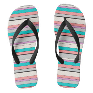 Niedliche graue Aqua-Streifen Flip Flops