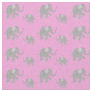 Niedliche graue Baby-Elefanten auf Rosa Stoff