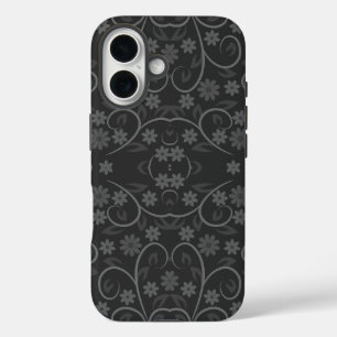 Niedliche graue Blume werfen Kissen iPhone 16 Hülle