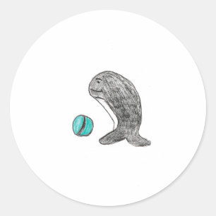 Niedliche graue Dolphin Runder Aufkleber