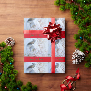 niedliche graue Eichhörnchenschneeszenen-Tierkunst Geschenkpapier