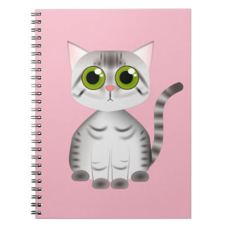 niedliche graue gestreifte Katzen-Cartoonart Notizblock