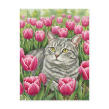 Niedliche graue Katze Postkarte