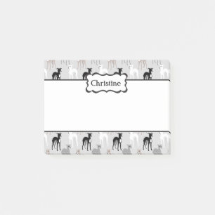 Niedliche Grauhound-Muster Post-it Klebezettel