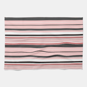 Niedliche graurosa Streifen Geschirrtuch