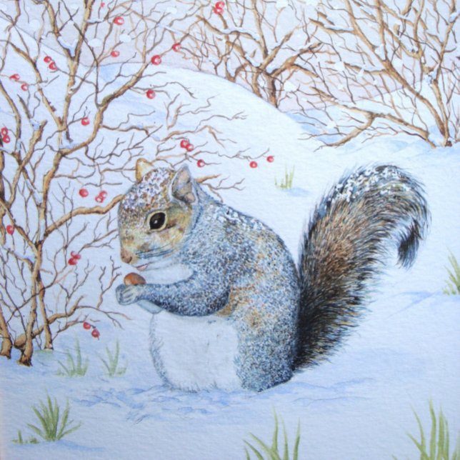 niedliche Grauschnee-Szene Wildlife Art Ornament Aus Metall (Von Creator hochgeladen)