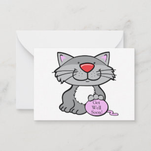 Niedliche Gray Cat Sympathy Card Mitteilungskarte