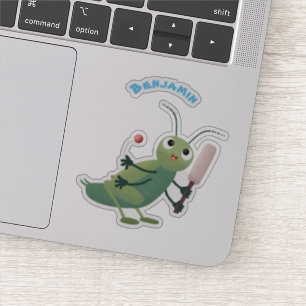 Niedliche Green Cricket Insekt Cartoon-Abbildung Aufkleber