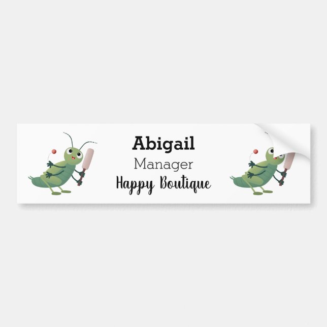 Niedliche Green Cricket Insekt Cartoon-Abbildung Autoaufkleber (Vorne)