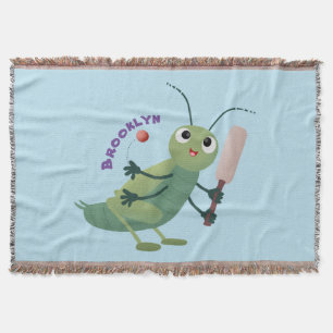 Niedliche Green Cricket Insekt Cartoon-Abbildung Decke