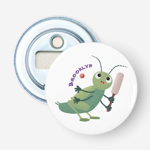 Niedliche Green Cricket Insekt Cartoon-Abbildung Flaschenöffner