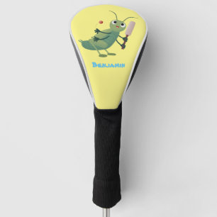 Niedliche Green Cricket Insekt Cartoon-Abbildung Golf Headcover