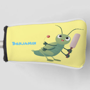 Niedliche Green Cricket Insekt Cartoon-Abbildung Golf Headcover