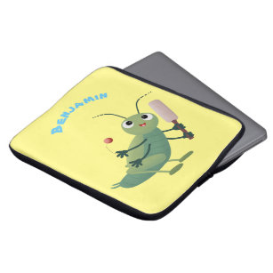 Niedliche Green Cricket Insekt Cartoon-Abbildung Laptopschutzhülle